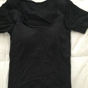 Black Lycra Workout Top Size Small